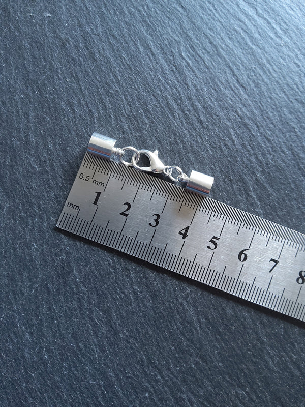 Bright Silver End Cap Sets for 6mm Cord Necklaces & Bracelets (6.5mm end caps)