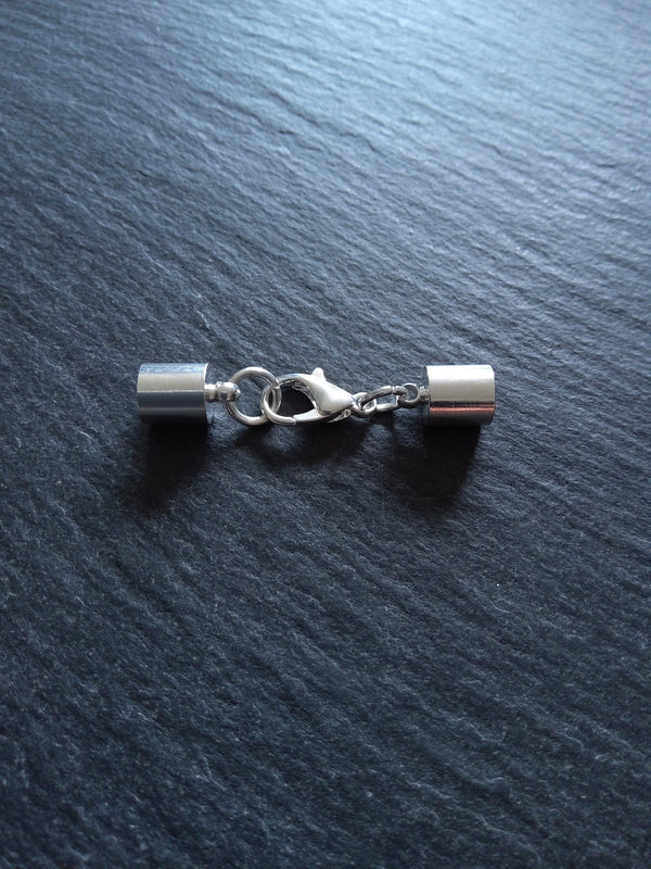 Bright Silver End Cap Sets for 6mm Cord Necklaces & Bracelets (6.5mm end caps)