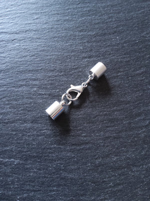 Bright Silver End Cap Sets for 6mm Cord Necklaces & Bracelets (6.5mm end caps)