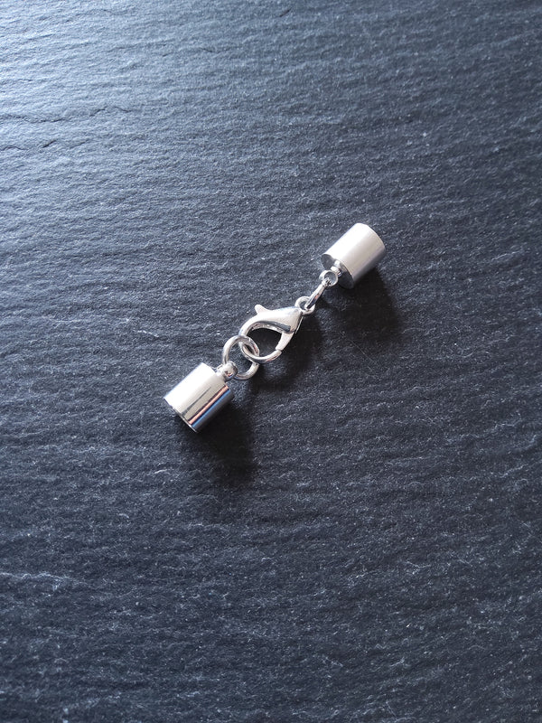 Bright Silver End Cap Sets for 6mm Cord Necklaces & Bracelets (6.5mm end caps)