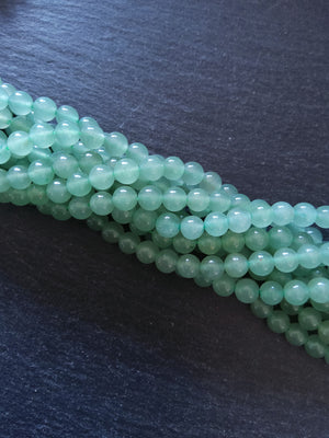 6.5mm Green Aventurine Natural Undyed Beads Round Full 15.7 inch Strand Hole: 1mm