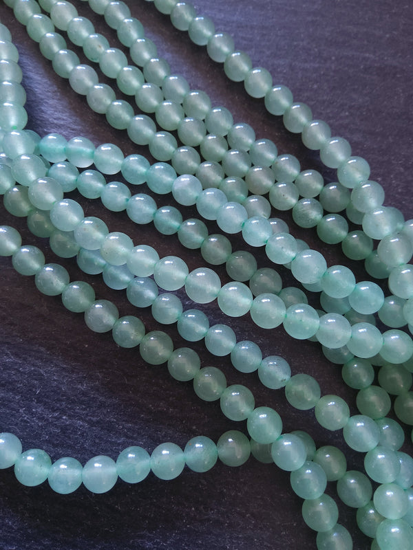 6.5mm Green Aventurine Natural Undyed Beads Round Full 15.7 inch Strand Hole: 1mm