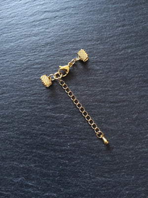 4 or 20 Gold Stainless Steel Crimp End Sets for 6mm (1/4") Wide Ribbon