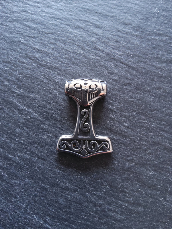1 or 5 Stainless Steel Thors Hammer Mjölnir Pendant 29x21x7mm Hole: 4mm