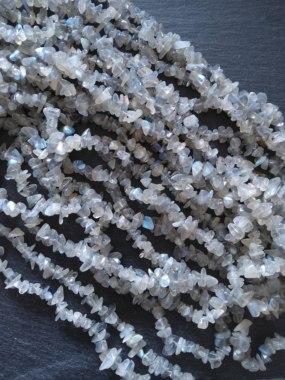 Natural Labradorite Irregular Chip Beads approx. 5mm to 8mm. Full 16 inch Strand