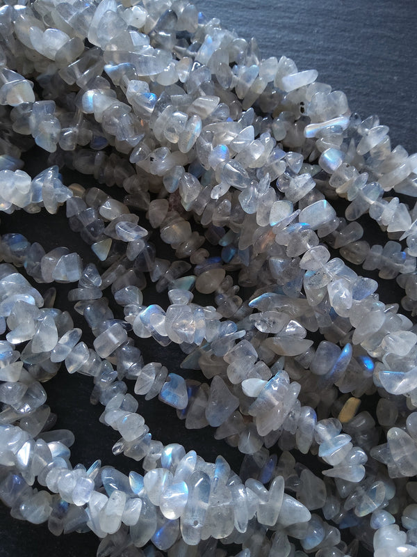 Natural Labradorite Irregular Chip Beads approx. 5mm to 8mm. Full 16 inch Strand
