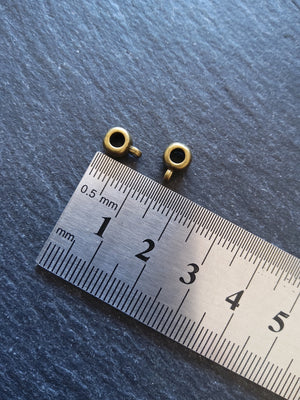 20 or 100 Antique Bronze 6mm Bail Beads Plain Smooth 9x6x4mm Hole: 3mm