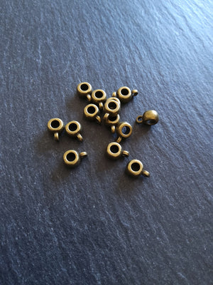 20 or 100 Antique Bronze 6mm Bail Beads Plain Smooth 9x6x4mm Hole: 3mm
