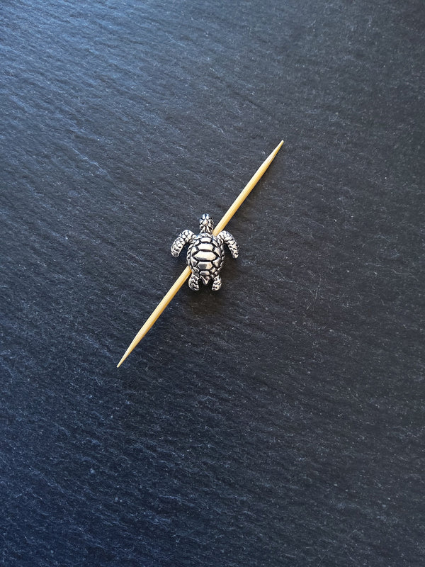 6 or 30 Turtle Beads Antique Silver Tone 18x16x5.4mm Hole: 1.8mm