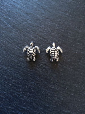 6 or 30 Turtle Beads Antique Silver Tone 18x16x5.4mm Hole: 1.8mm