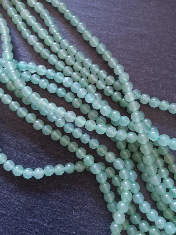 6.5mm Green Aventurine Natural Undyed Beads Round Full 15.7 inch Strand Hole: 1mm