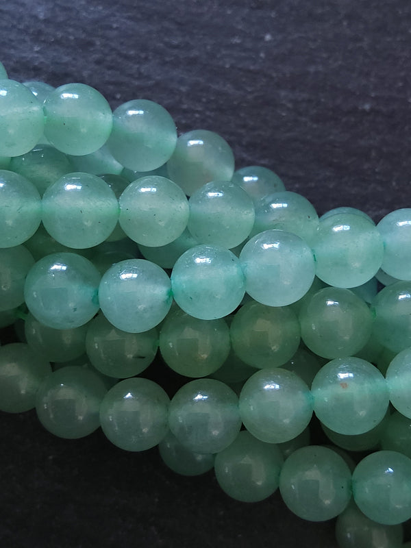 6.5mm Green Aventurine Natural Undyed Beads Round Full 15.7 inch Strand Hole: 1mm