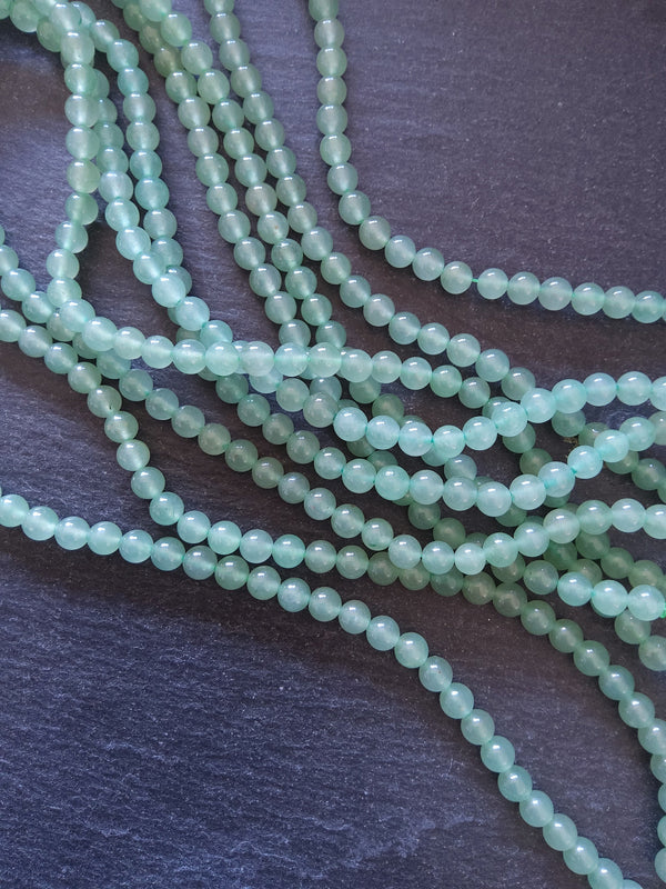 6.5mm Green Aventurine Natural Undyed Beads Round Full 15.7 inch Strand Hole: 1mm