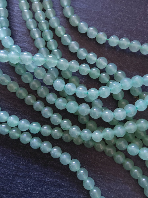 6.5mm Green Aventurine Natural Undyed Beads Round Full 15.7 inch Strand Hole: 1mm