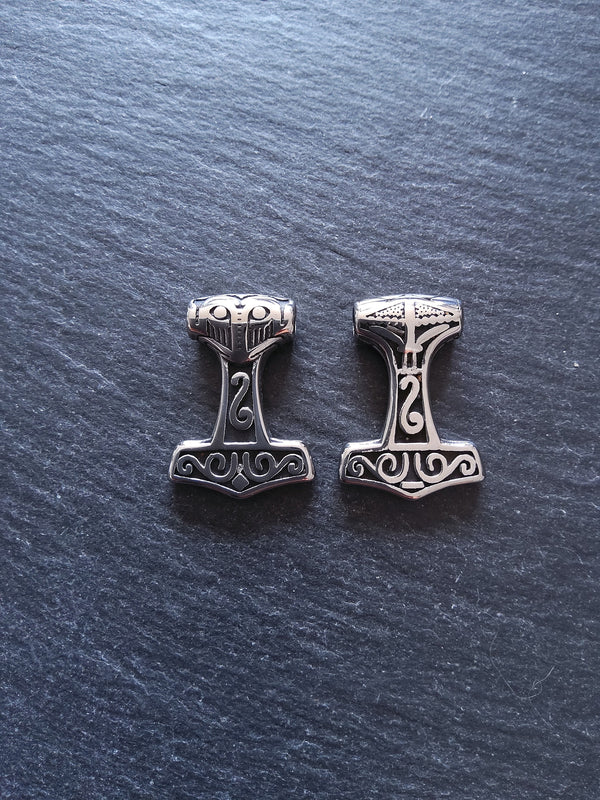 1 or 5 Stainless Steel Thors Hammer Mjölnir Pendant 29x21x7mm Hole: 4mm