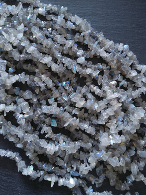 Natural Labradorite Irregular Chip Beads approx. 5mm to 8mm. Full 16 inch Strand
