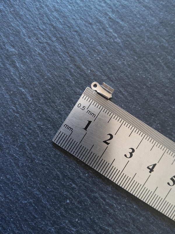 20 or 100 Stainless Steel Folding 9x4.5x4mm Crimp End Findings for approx. 3mm cord