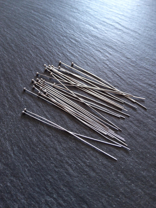 20 or 100 Stainless Steel Ball Head Pins 49mm Long 0.5mm Wide (24 Gauge)