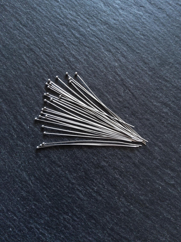 20 or 100 Stainless Steel Ball Head Pins 49mm Long 0.5mm Wide (24 Gauge)