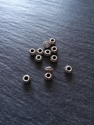 925 Bali Sterling Silver 5.1mm Coil Spacer Beads Antique Finish 5.1x3.1mm Hole: 2mm