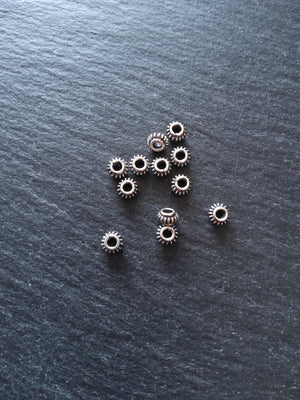 925 Bali Sterling Silver 5.1mm Coil Spacer Beads Antique Finish 5.1x3.1mm Hole: 2mm