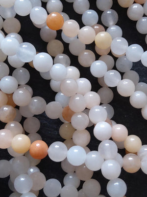 6.5mm Natural Pink Aventurine Round Beads Undyed Full 15 Inch Strand
