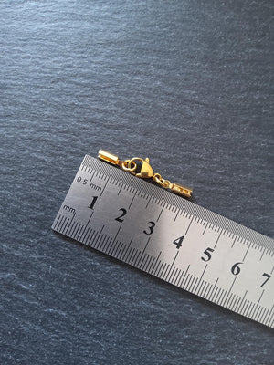 5 or 25 Gold Stainless Steel Crimp End Sets for 2mm to 2.5mm Round Cord Necklaces