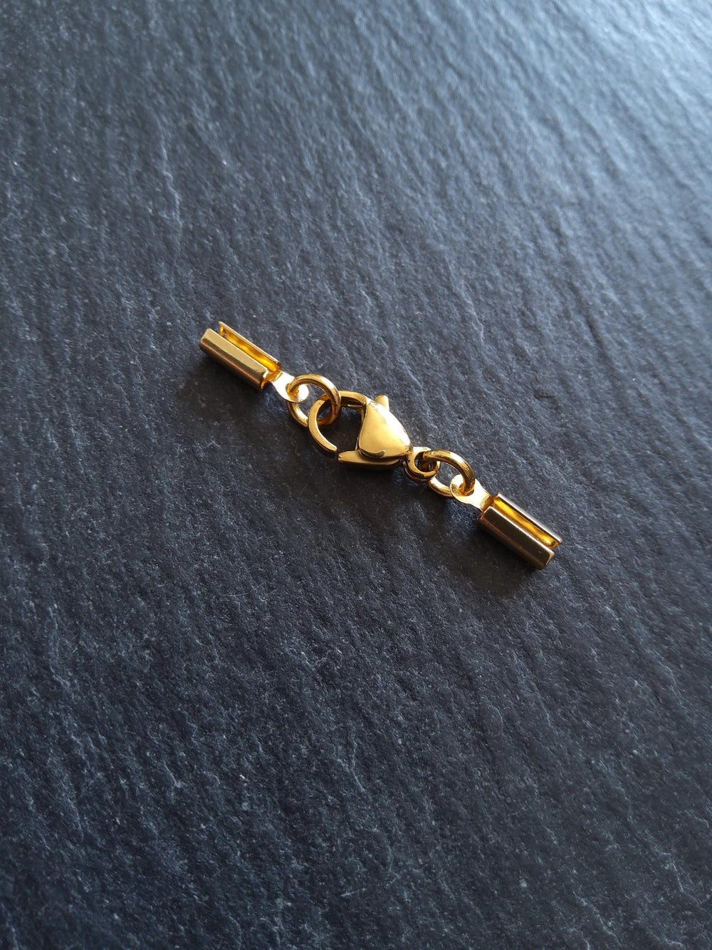 5 or 25 Gold Stainless Steel Crimp End Sets for 2mm to 2.5mm Round Cord Necklaces