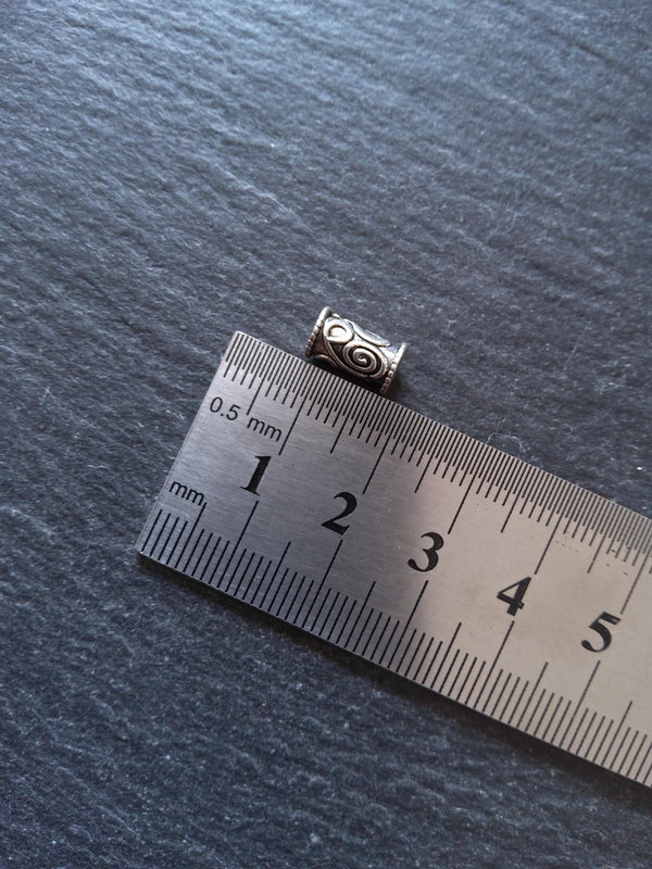 20 or 100 Antique Silver Tone 6mm Swirl Patterned Column Spacer Beads 10x6mm Hole: 1.8mm