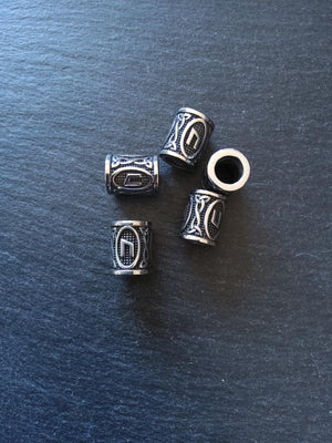 1 or 5 Uruz ᚢ Rune Beads Stainless Steel Elder Futhark 16x13mm Hole: 8mm
