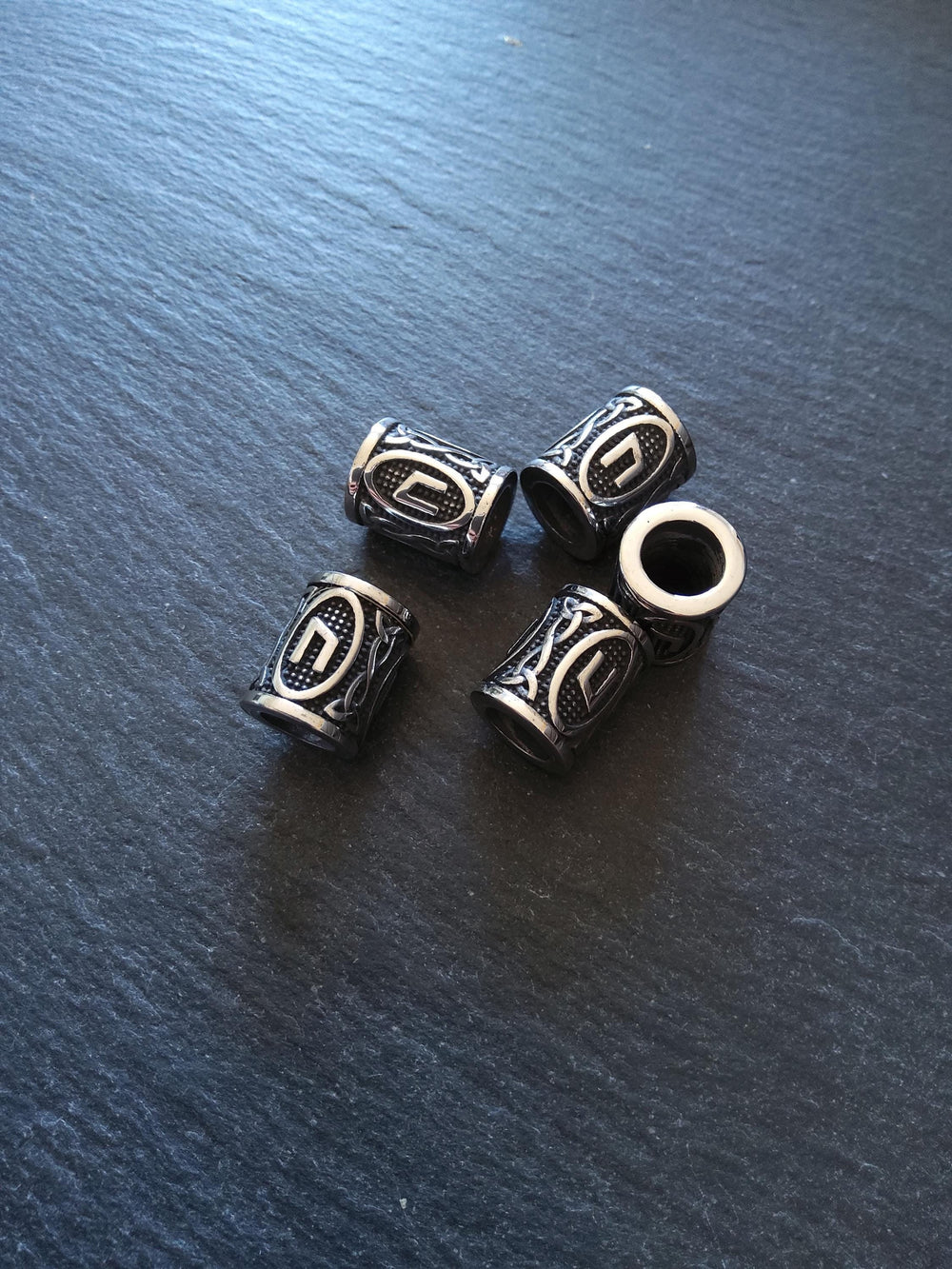 1 or 5 Uruz ᚢ Rune Beads Stainless Steel Elder Futhark 16x13mm Hole: 8mm