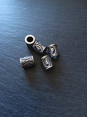 1 or 5 Fehu ᚠ Rune Beads Stainless Steel Elder Futhark 16x13mm Hole: 8mm