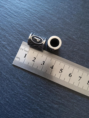 1 or 5 Stainless Steel Wunjo ᚹ Rune Beads Elder Futhark 18x16mm Hole: 8mm - ContentedCatz