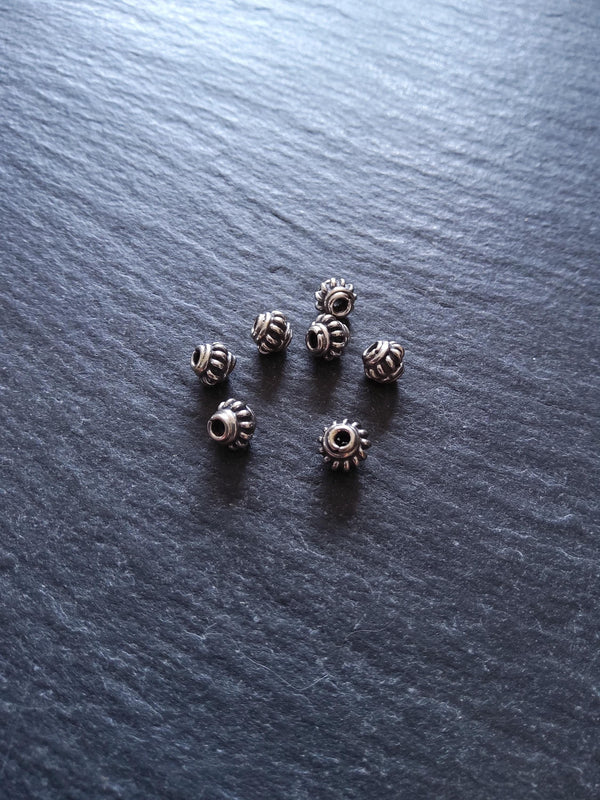 925 Bali Sterling Silver 5.3mm Coil Spacer Beads Antique Finish 5.3x4.2mm Hole: 1.5mm