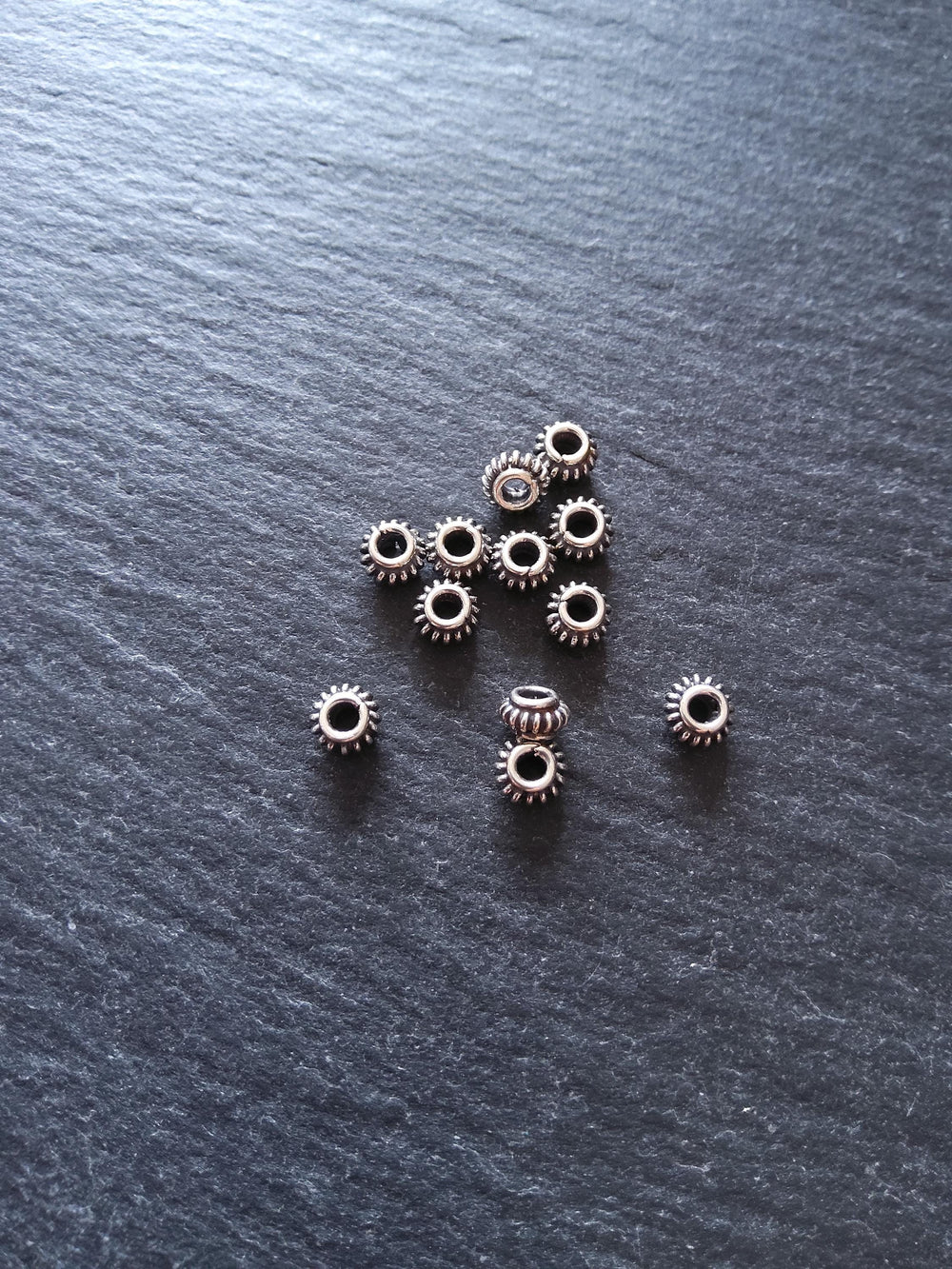 2 or 10 Bali 925 Sterling Silver 5.1mm Coil Spacer Beads Antique Finish 5.1x3.1mm Hole: 2mm