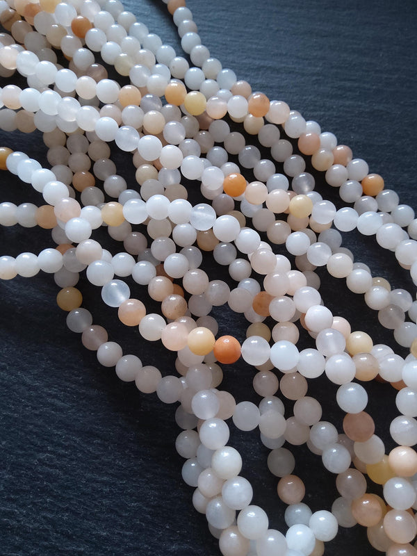 6.5mm Natural Pink Aventurine Round Beads Undyed Full 15 Inch Strand