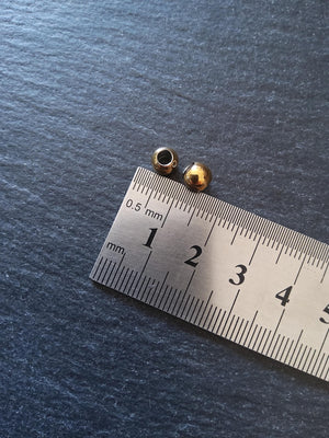 6 or 30 Golden 6mm Stainless Steel Solid Round Ion Plated Spacer Beads 6x5mm Hole: 3mm