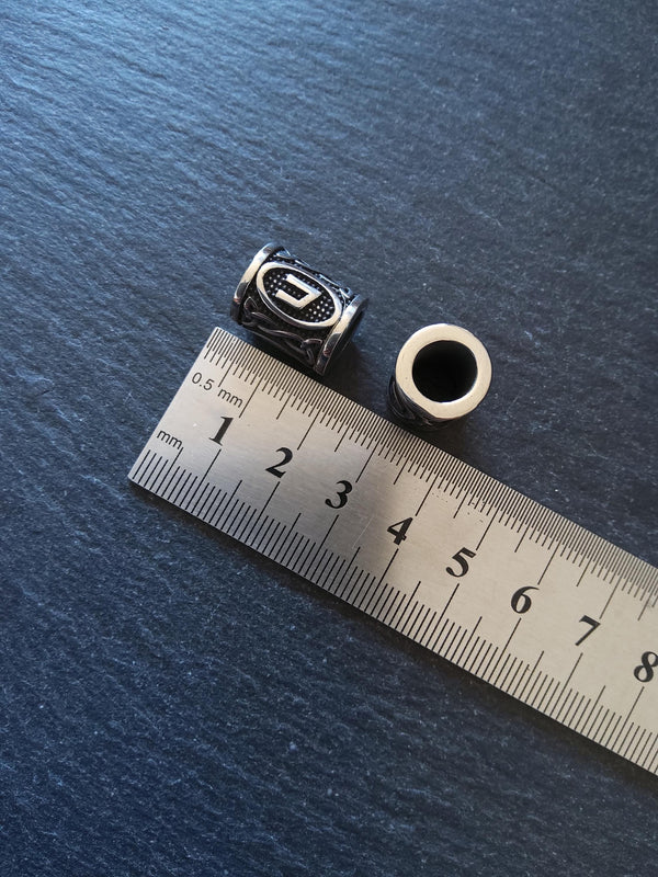 1 or 5 Uruz ᚢ Rune Beads Stainless Steel Elder Futhark 16x13mm Hole: 8mm