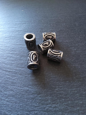 1 or 5 Stainless Steel Wunjo ᚹ Rune Beads Elder Futhark 18x16mm Hole: 8mm - ContentedCatz