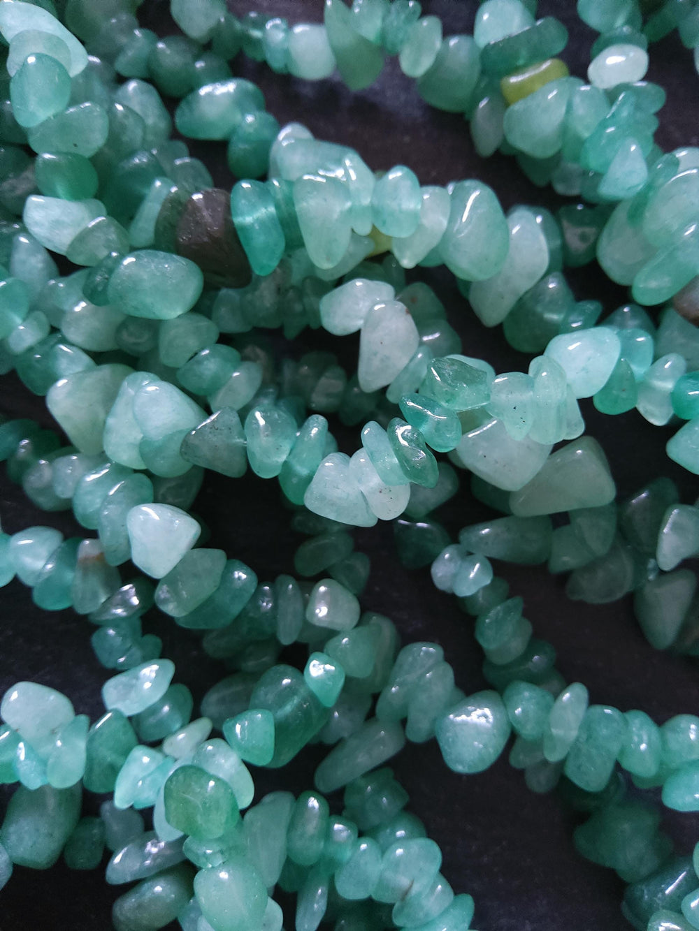 Natural Green Aventurine Irregular Chip Beads approx. 5mm to 8mm. Full 32 inch Strand
