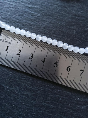 4.6mm Natural White Jade Round Undyed Polished Beads. Full 16 inch Strand Hole: 1mm