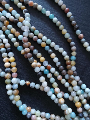 6.5mm Amazonite Beads Natural Undyed Polished Round Full 15.5 inch Strand Hole: 1mm