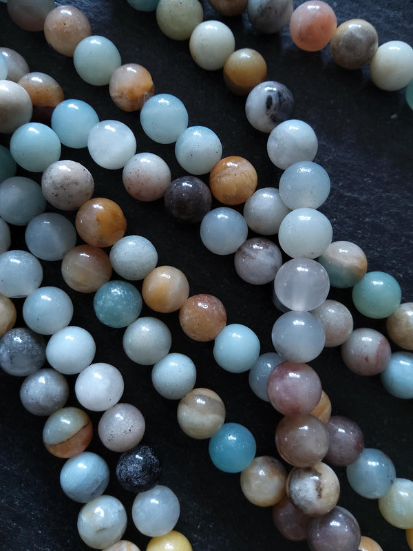 6.5mm Amazonite Beads Natural Undyed Polished Round Full 15.5 inch Strand Hole: 1mm