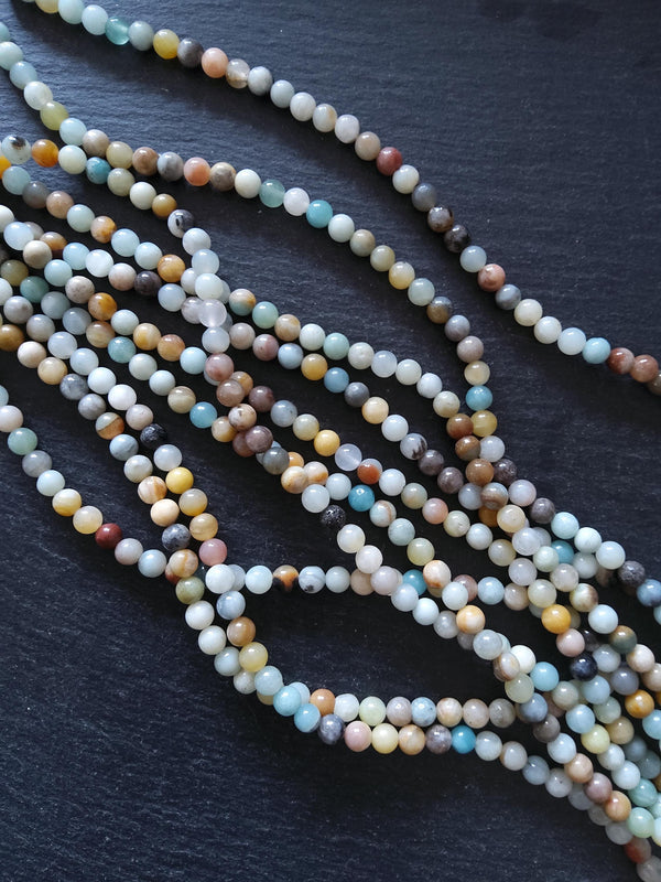 6.5mm Amazonite Beads Natural Undyed Polished Round Full 15.5 inch Strand Hole: 1mm