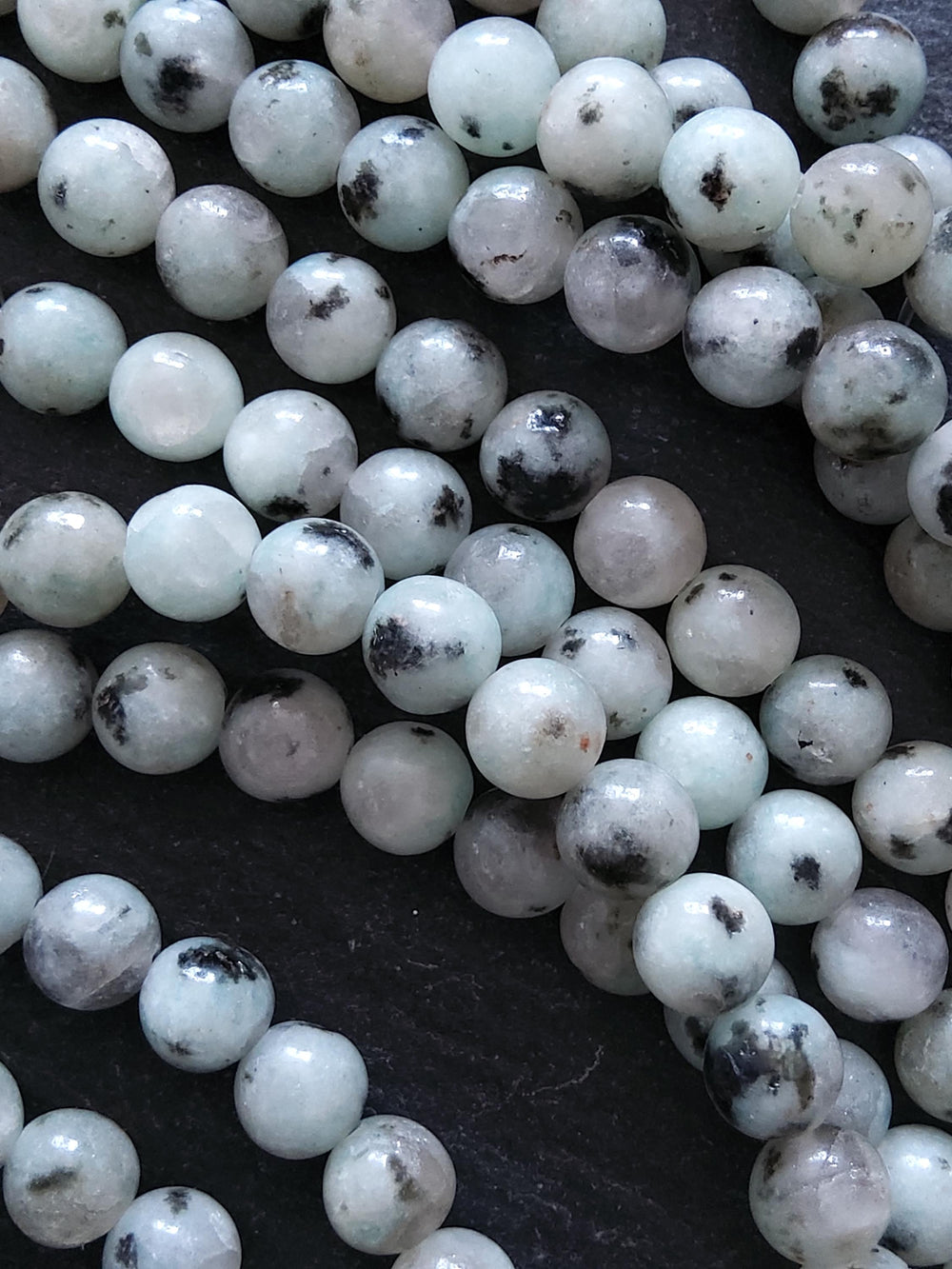 6.5mm Kiwi Sesame Jasper Natural Undyed Round Beads Full 15.7 inch Strand Hole: 1mm
