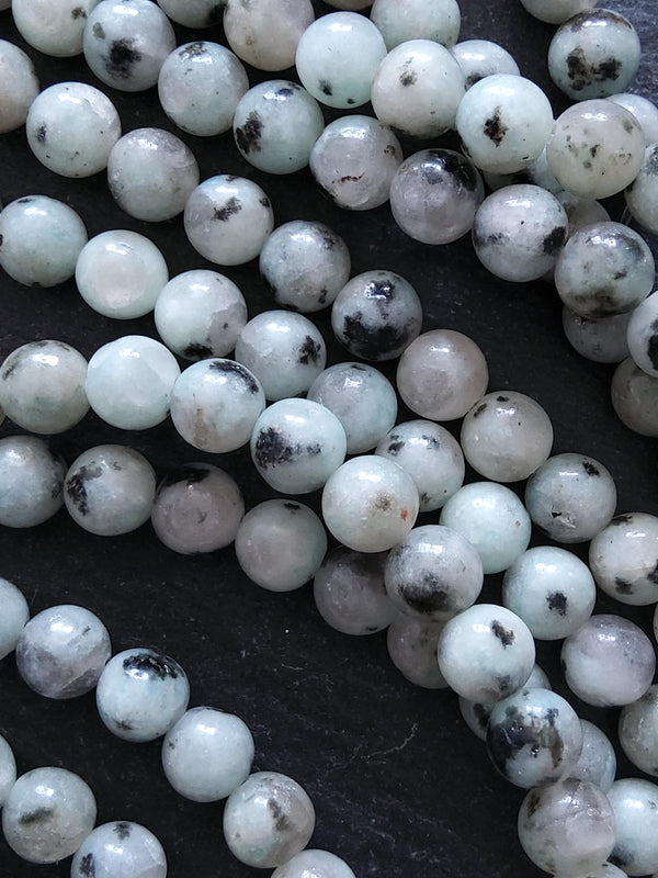 6.5mm Kiwi Sesame Jasper Natural Undyed Round Beads Full 15.7 inch Strand Hole: 1mm