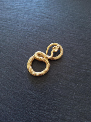 Snake Infinity Pendant Antique Gold Stainless Steel 27x50x9mm