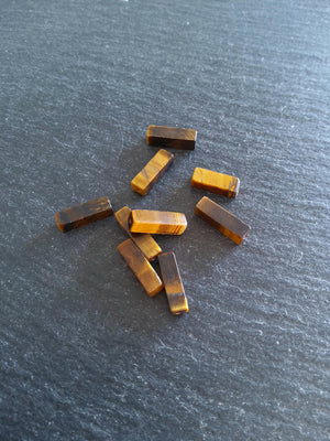 20 Natural Tigers Eye Beads Rectangle 14x5x5mm Hole: 1.6mm