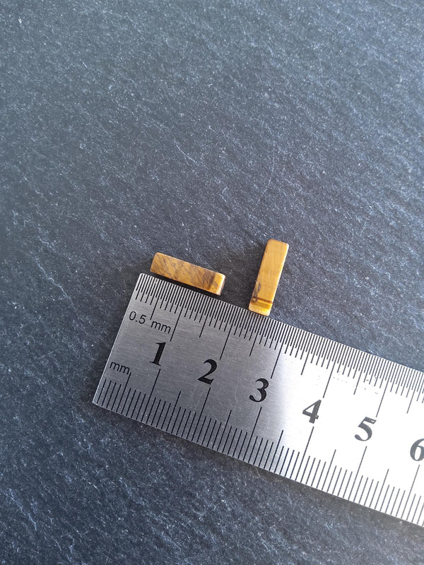 20 Natural Tigers Eye Beads Rectangle 14x5x5mm Hole: 1.6mm