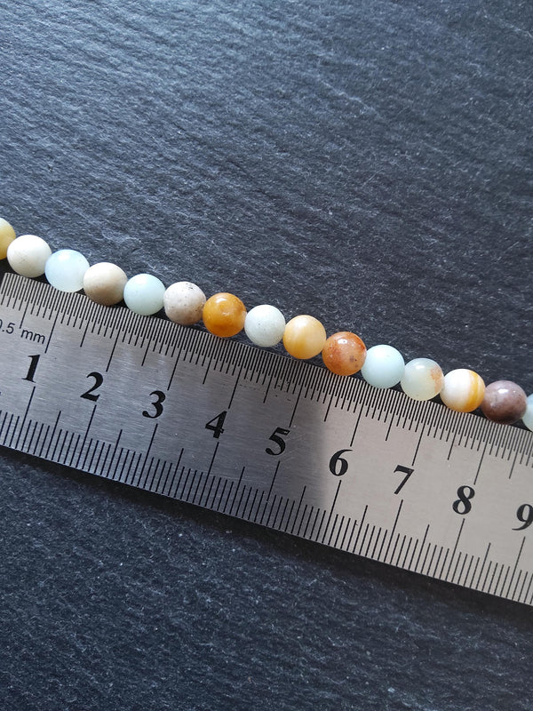 6.5mm Amazonite Beads Natural Undyed Polished Round Full 15.5 inch Strand Hole: 1mm